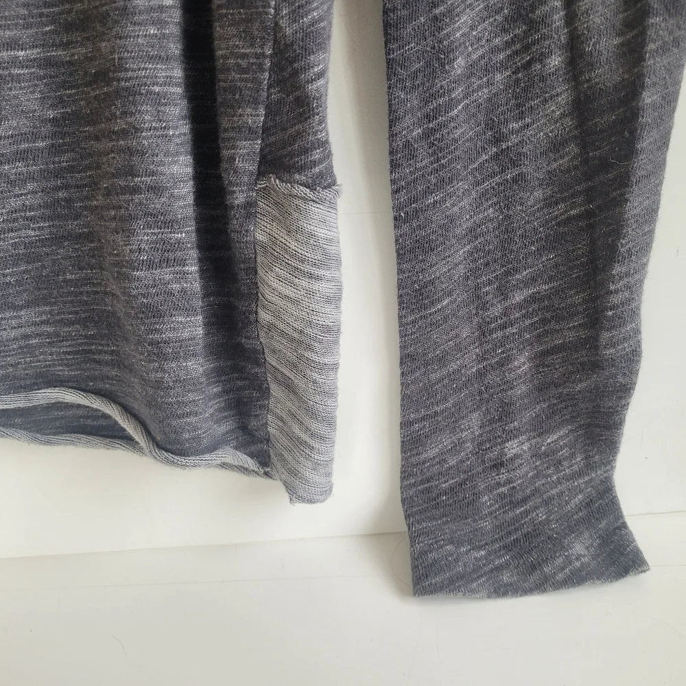 Free People Beach Oversized Cowl Neck Lightweight Knit Top Gray Womens
